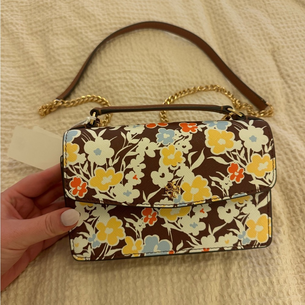 Tory Burch Emerson Printed Mini Zip Top Handle Bag Reverie